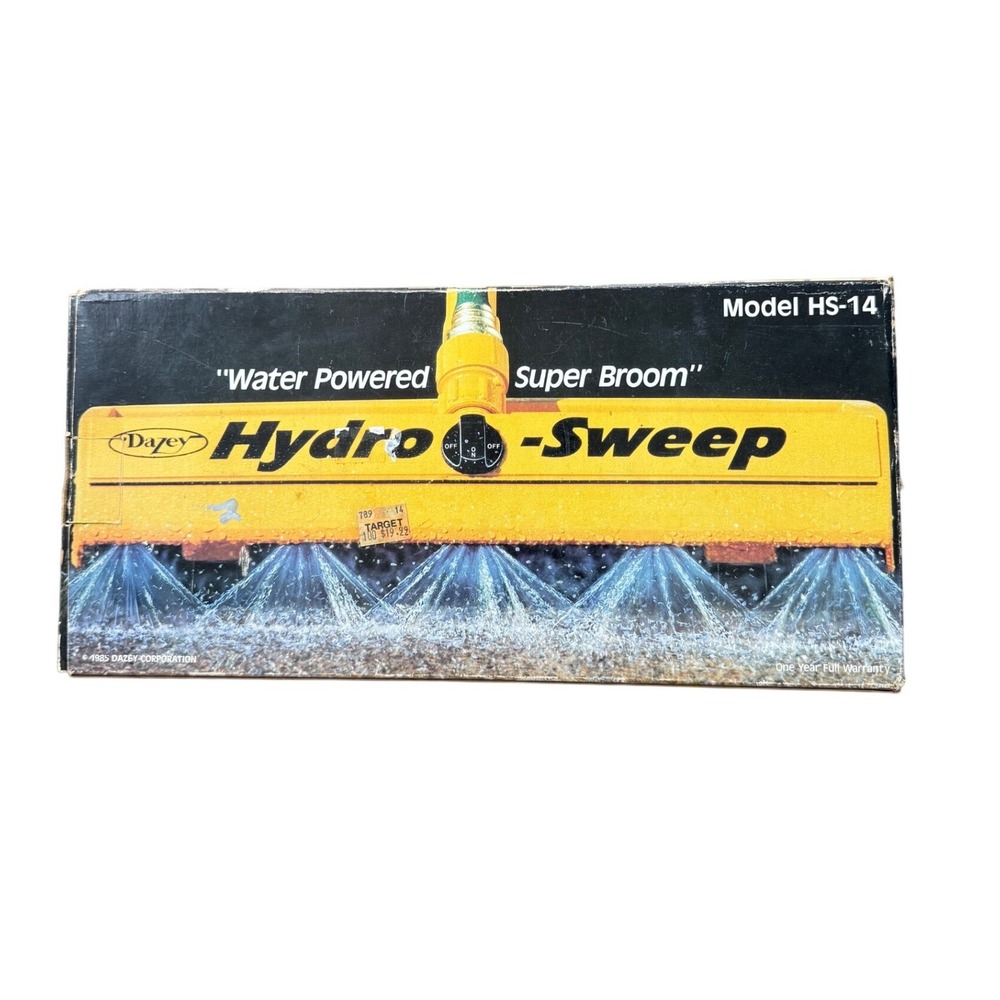 Dazey‎ Hydro-Sweep Water Powered Super Broom HS-14 Yellow  Vintage 1985 Cleaner